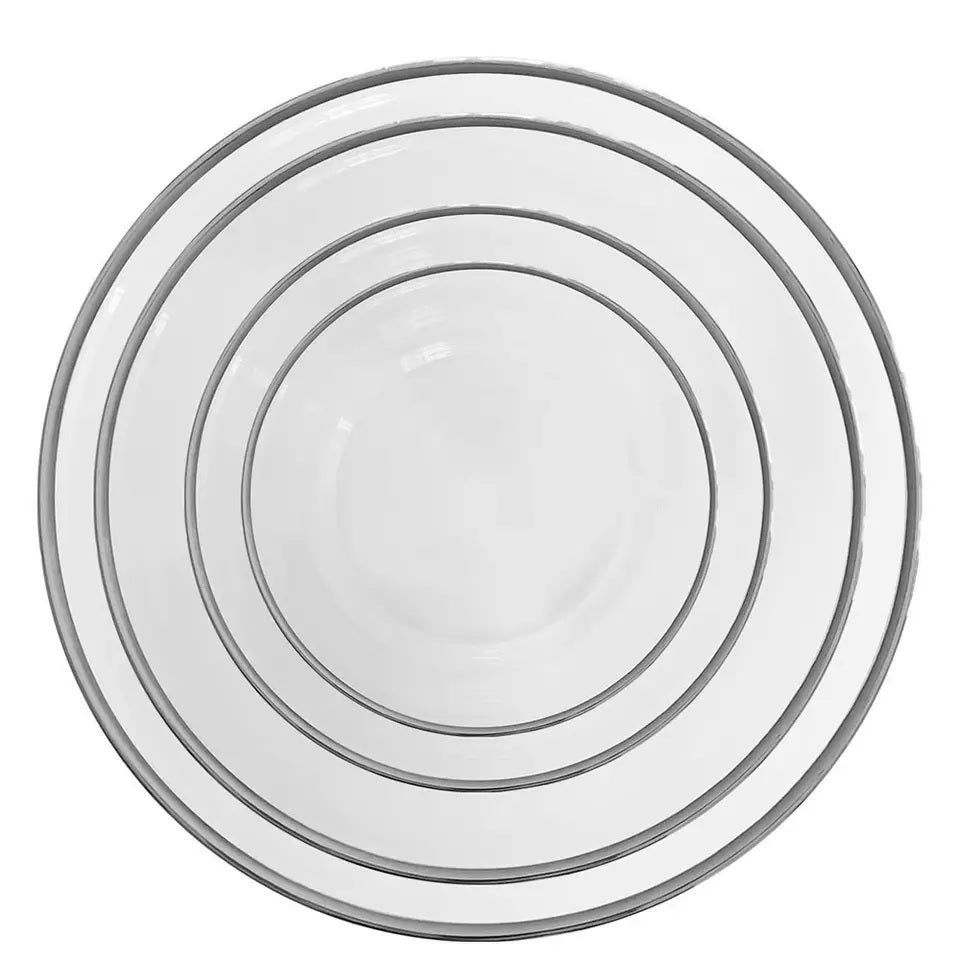 Silver Rim Glass Dinnerware Event City
